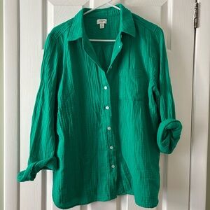 J. Crew Vibrant Green Button Down Shirt